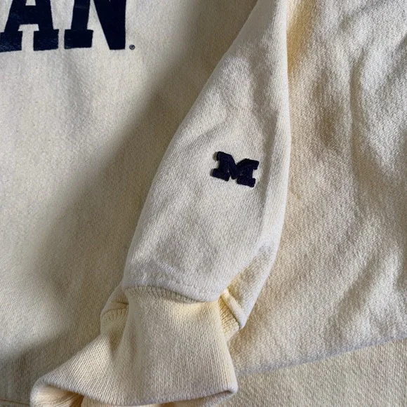 Vintage Michigan Wolverines Hoodie Mens Large Yellow 90s Reverse Weave USA Made - Picture 2 of 8